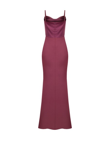 Robe longue fourreau en crêpe scuba avec corset en satin Rinascimento