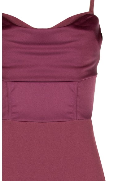 Robe longue fourreau en crêpe scuba avec corset en satin Rinascimento