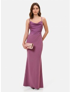 Robe longue fourreau en crêpe scuba avec corset en satin Rinascimento