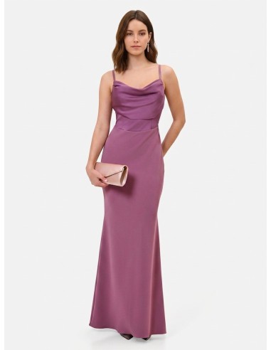Robe longue fourreau en crêpe scuba avec corset en satin Rinascimento