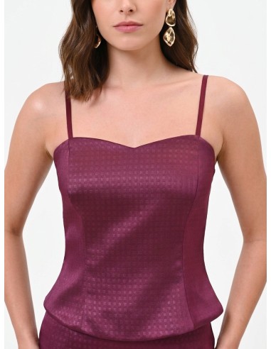 Crop-top bustier van jacquardsatijn van Rinascimento