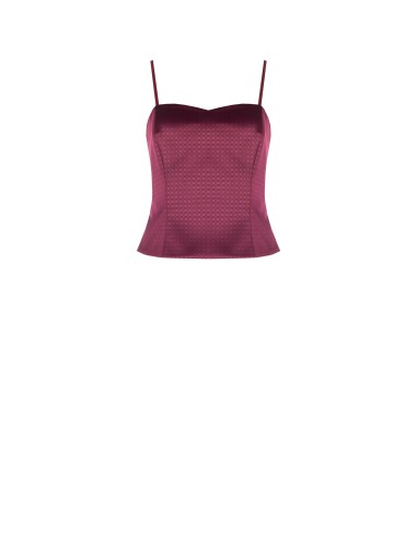 Crop-top bustier en satin jacquard Rinascimento