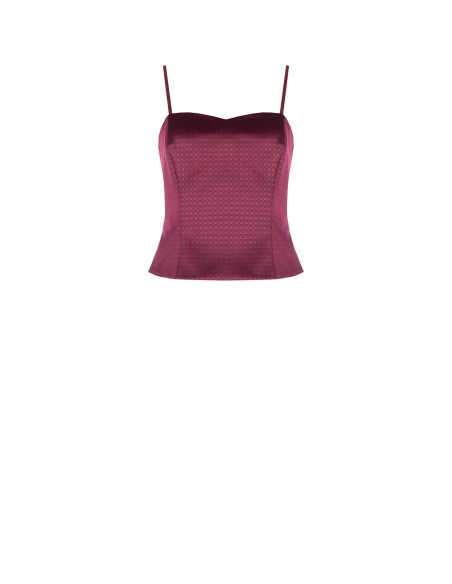 Crop-top bustier en satin jacquard Rinascimento