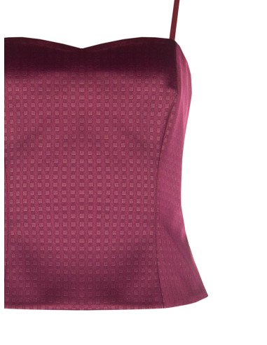 Crop-top bustier en satin jacquard Rinascimento