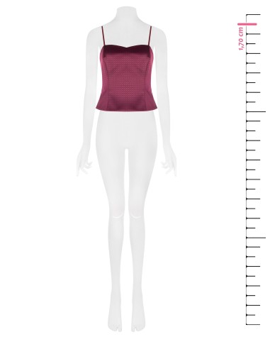 Crop-top bustier en satin jacquard Rinascimento