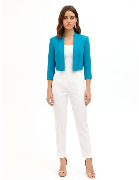 Veste blazer courte ouverte en tissu technique Rinascimento