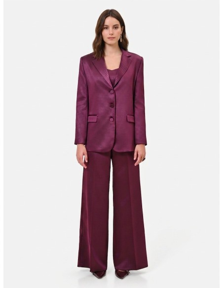 Veste blazer cintrée en satin jacquard Rinascimento