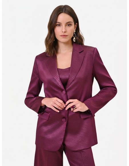 Veste blazer cintrée en satin jacquard Rinascimento
