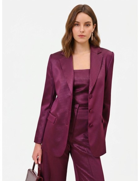 Veste blazer cintrée en satin jacquard Rinascimento
