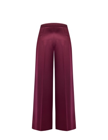 Pantalon palazzo en satin jacquard avec bouton assorti Rinascimento