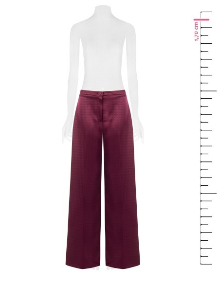Pantalon palazzo en satin jacquard avec bouton assorti Rinascimento