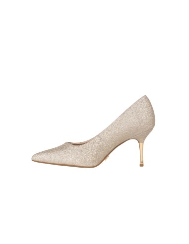 Glitter-stiletto pumps met middelhoge metalen hak Rinascimento