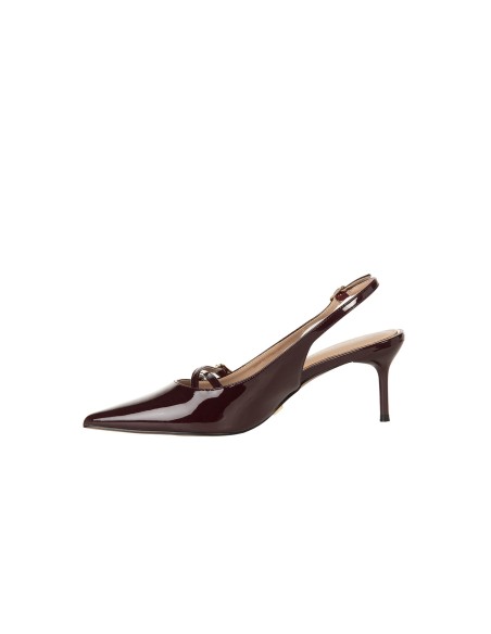 Slingback pointues vernies brillantes à brides croisées Rinascimento