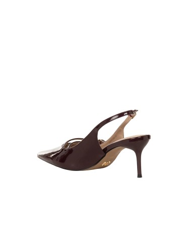 Slingback pointues vernies brillantes à brides croisées Rinascimento