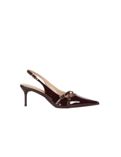 Slingback pointues vernies brillantes à brides croisées Rinascimento