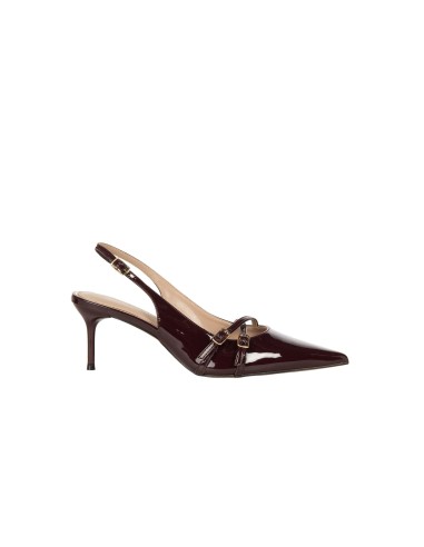 Slingback pointues vernies brillantes à brides croisées Rinascimento