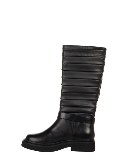 Bottes biker en similicuir plissé avec bride Rinascimento