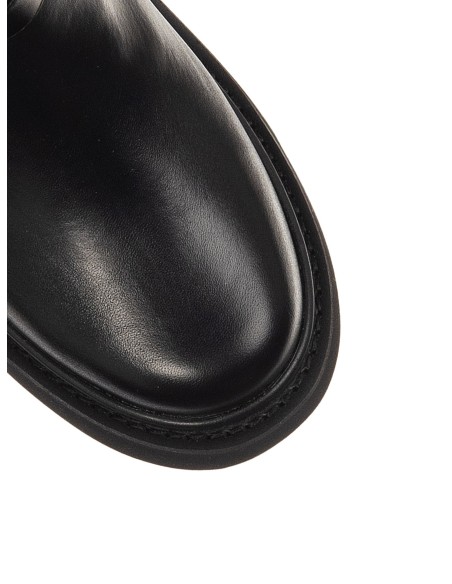 Bottes biker en similicuir plissé avec bride Rinascimento