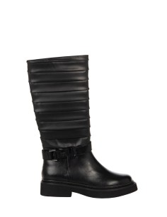 Bottes biker en similicuir plissé avec bride Rinascimento