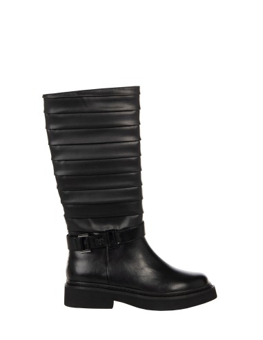 Bottes biker en similicuir plissé avec bride Rinascimento