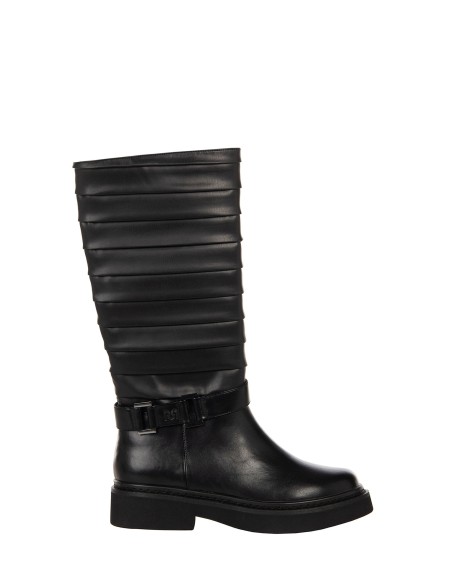 Bottes biker en similicuir plissé avec bride Rinascimento