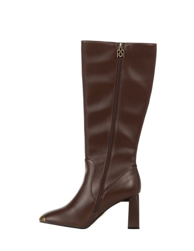 Bottines en similicuir à bout métallique et talon carré Rinascimento