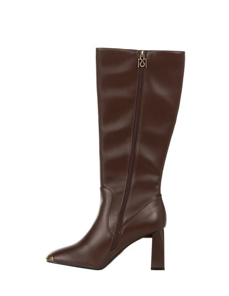 Bottines en similicuir à bout métallique et talon carré Rinascimento