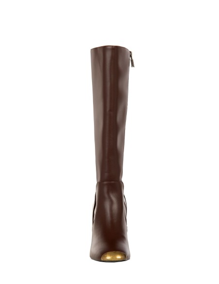 Bottines en similicuir à bout métallique et talon carré Rinascimento