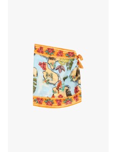 Korte wikkelrok met tropische print van Dixie 2