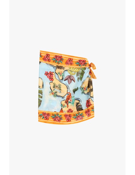 Korte wikkelrok met tropische print van Dixie