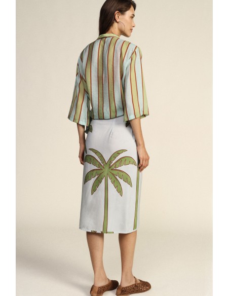 Dixie wikkelrok met palmprint
