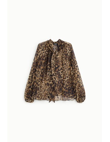 Blouse ample à imprimé animalier avec nœud Dixie