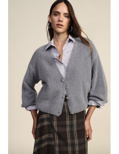 Cardigan Dixie à boutons bijoux et manches amples