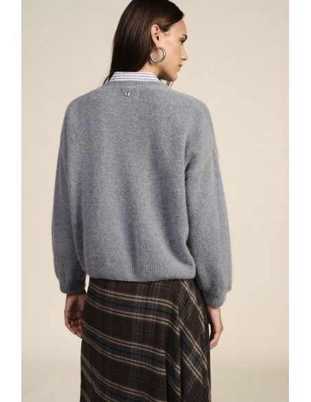 Cardigan Dixie à boutons bijoux et manches amples