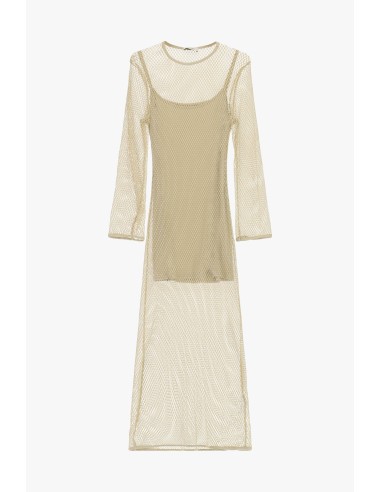 Robe longue en résille à manches longues avec fond de robe Dixie
