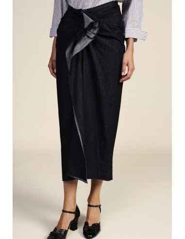 Jupe midi asymétrique avec nœud frontal Dixie