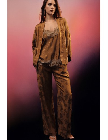 Pantalon palazzo à pinces et taille élastique Dixie