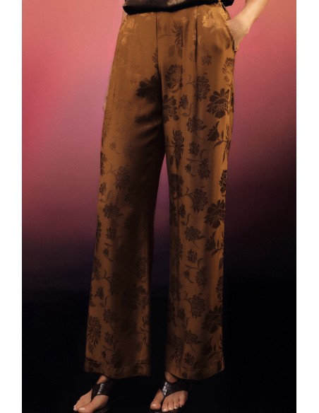Pantalon palazzo à pinces et taille élastique Dixie