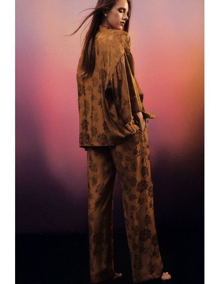 Pantalon palazzo à pinces et taille élastique Dixie