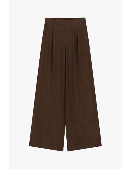Dixie palazzobroek met plooien en elastische taille