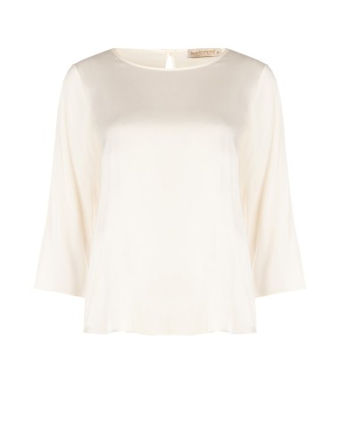 Blouse fluide à manches 3/4 en satin Rinascimento
