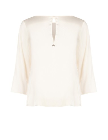 Blouse fluide à manches 3/4 en satin Rinascimento