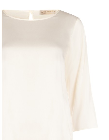 Blouse fluide à manches 3/4 en satin Rinascimento