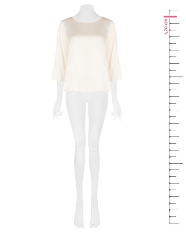 Blouse fluide à manches 3/4 en satin Rinascimento