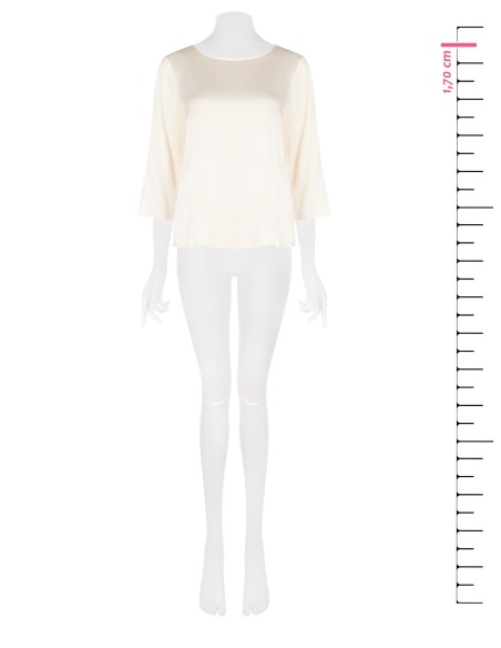 Vloeiende blouse met 3/4-mouwen van satijn Rinascimento