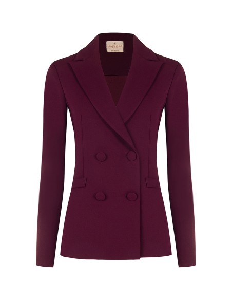 Veste blazer cintrée en scuba crêpe avec boutons assortis Rinascimento