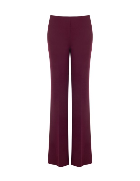 Rechte broek van scuba-crêpe met elastische taille – Rinascimento