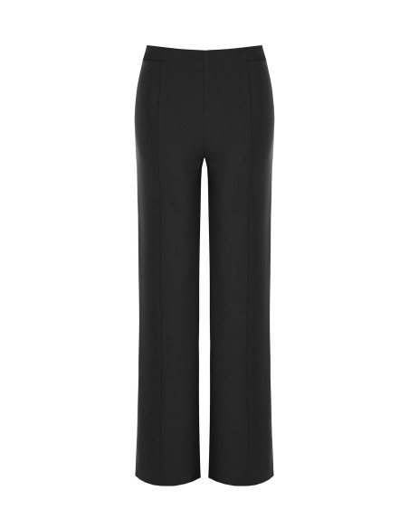 Pantalon palazzo en crêpe scuba à taille élastiquée Rinascimento
