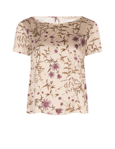 Blouse ample et fluide en satin à fleurs Rinascimento