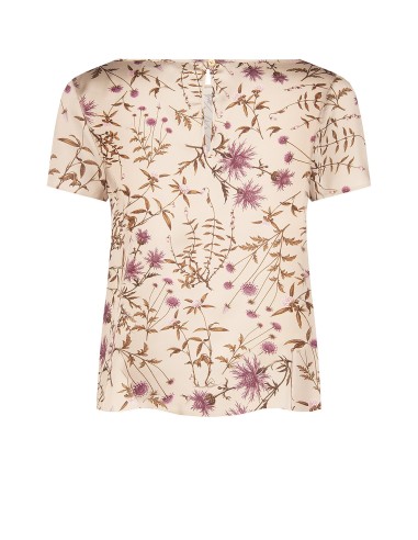 Blouse ample et fluide en satin à fleurs Rinascimento